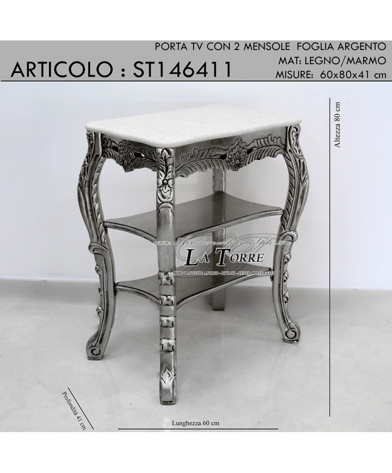 Silver leaf TV stand