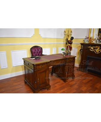 Burgundy English Ministerial double-sided desk